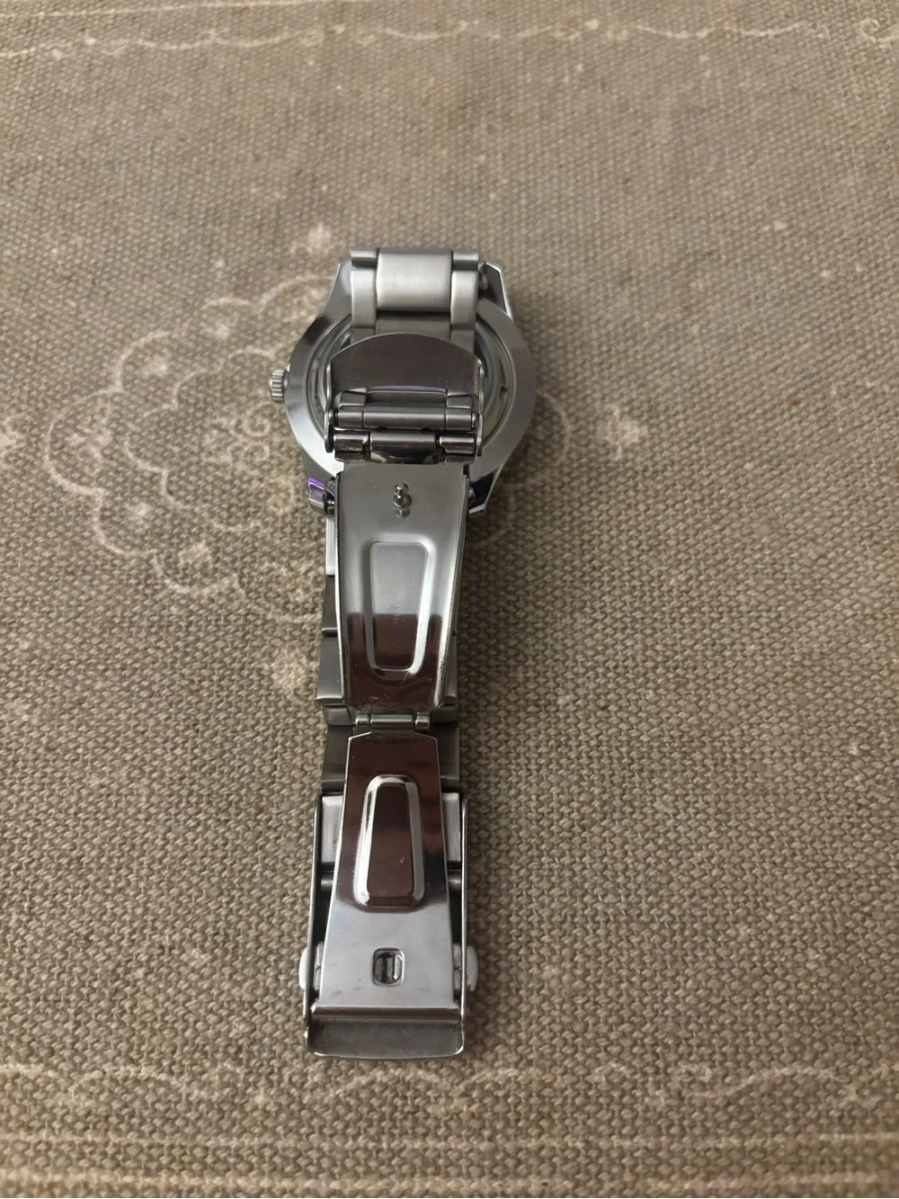 Seiko Stainless Steel Field Watch - Black Dial with White Markers